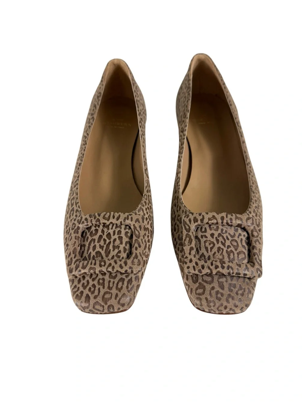 NWOT ANN MASHBURN  Leopard Print Square-Toe Women’s Flats Size EU38.5